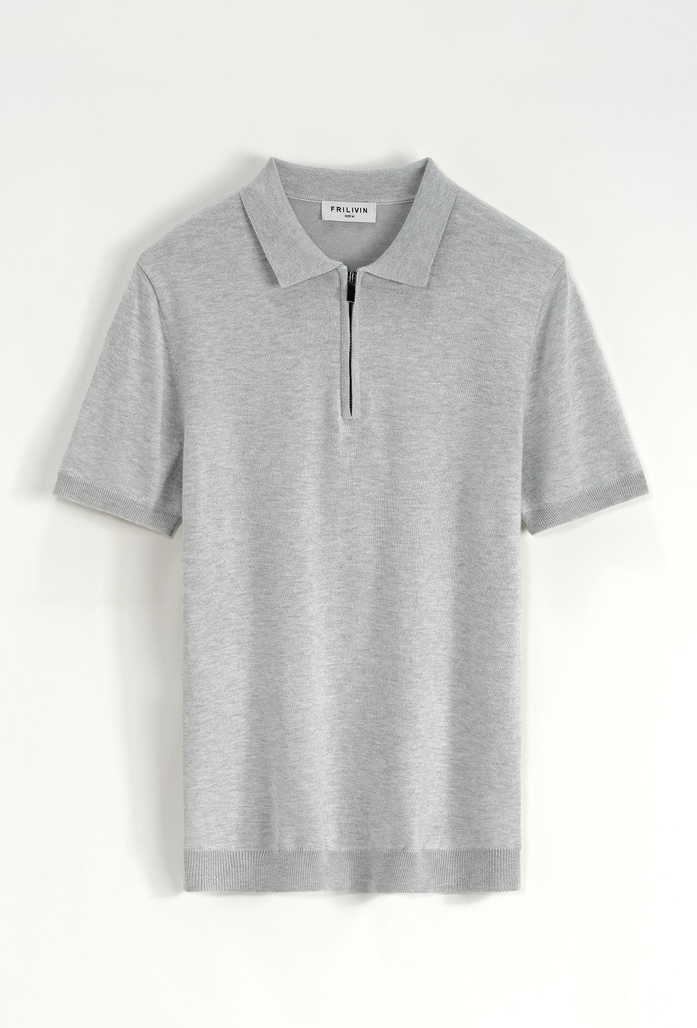 Polo met rits (grijs)