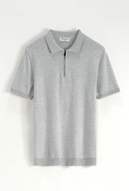 Polo met rits (grijs)