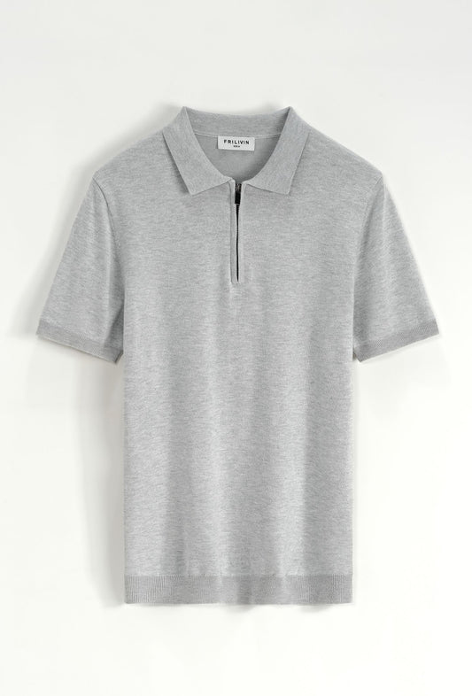 Polo met rits (grijs)