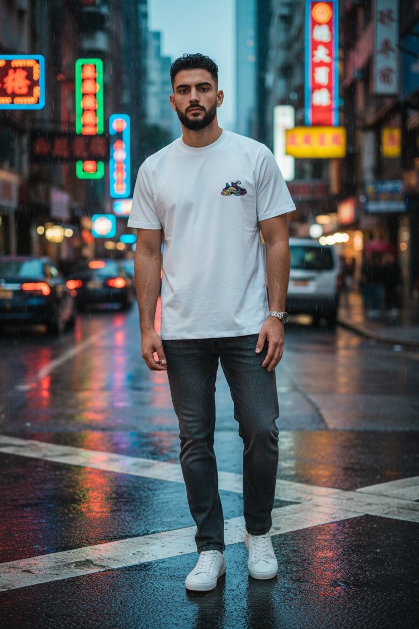 SNEAKER-T-SHIRT-WIT