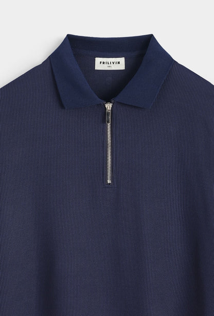 Polo met rits (zwart)
