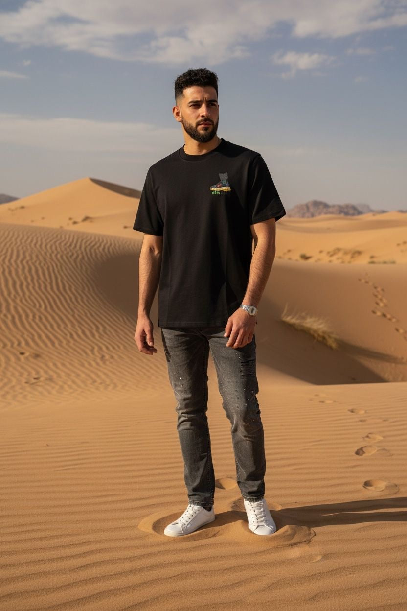 SNEAKER-T-SHIRT-ZWART