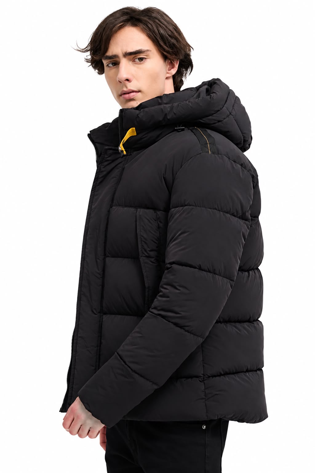 Zwarte puffer winterjas