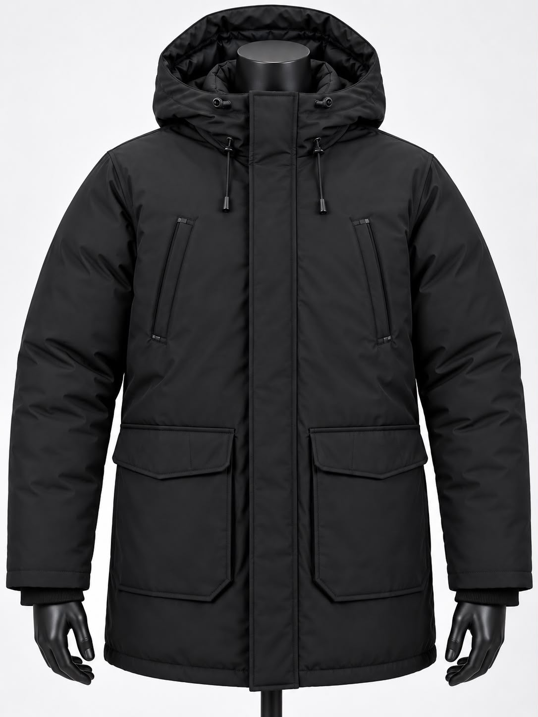Zwarte heren parka