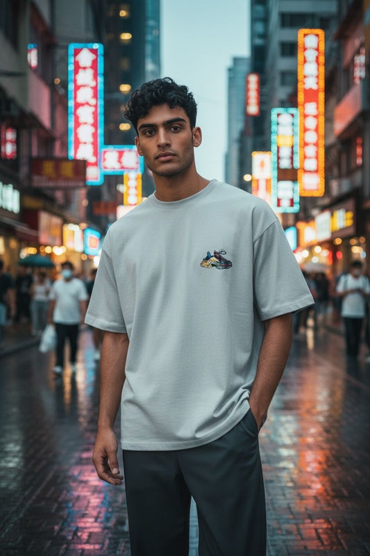 SNEAKER-T-SHIRT-LICHTBLAUW