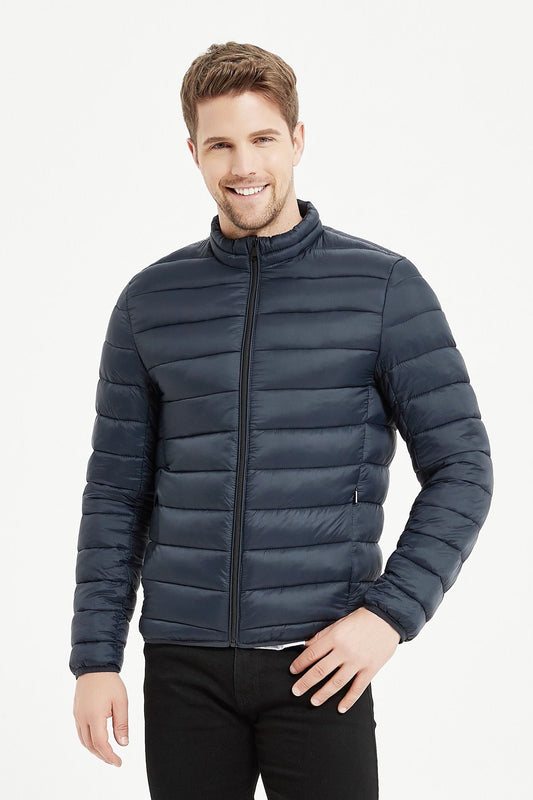 Heren Lichtgewicht Gewatteerde Jas donkerblauw