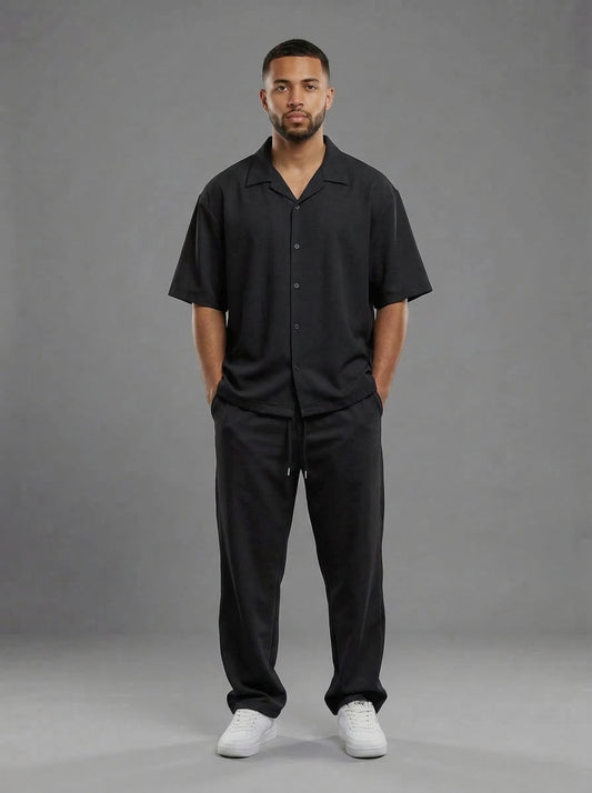 Tweedelige heren set met lange broek zwart