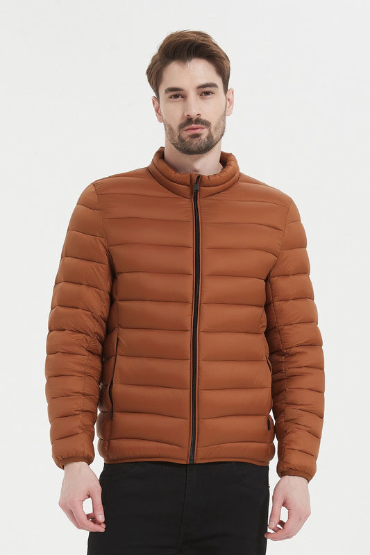 Heren Lichtgewicht Gewatteerde Jas bruin