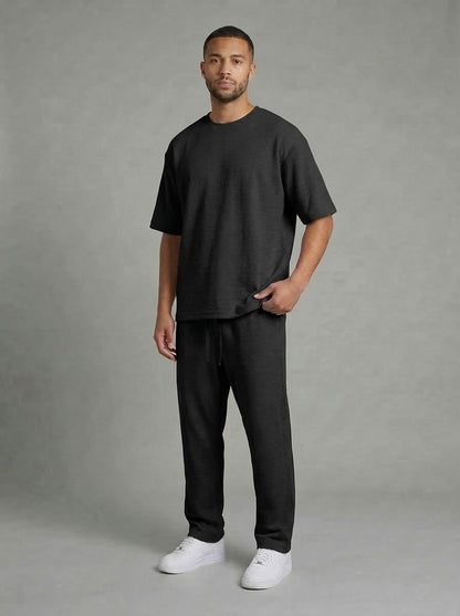 Tweedelige heren set met lange broek zwart