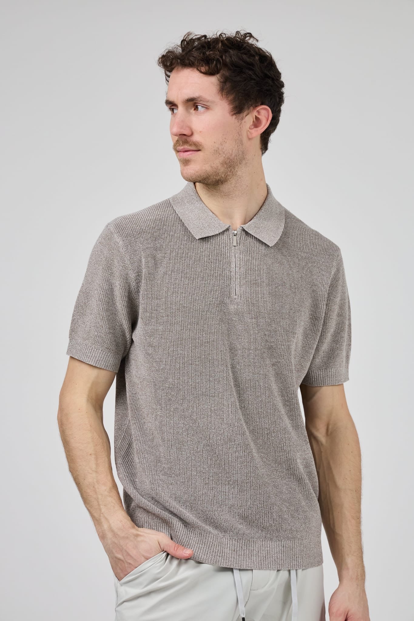 Polo shirt taupe