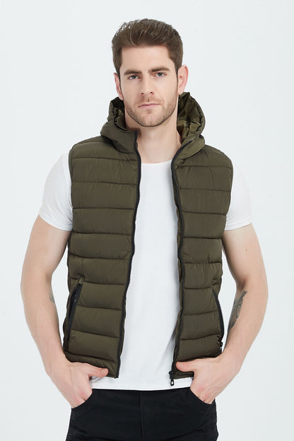 Bodywarmer met capuchon legergroen (R)