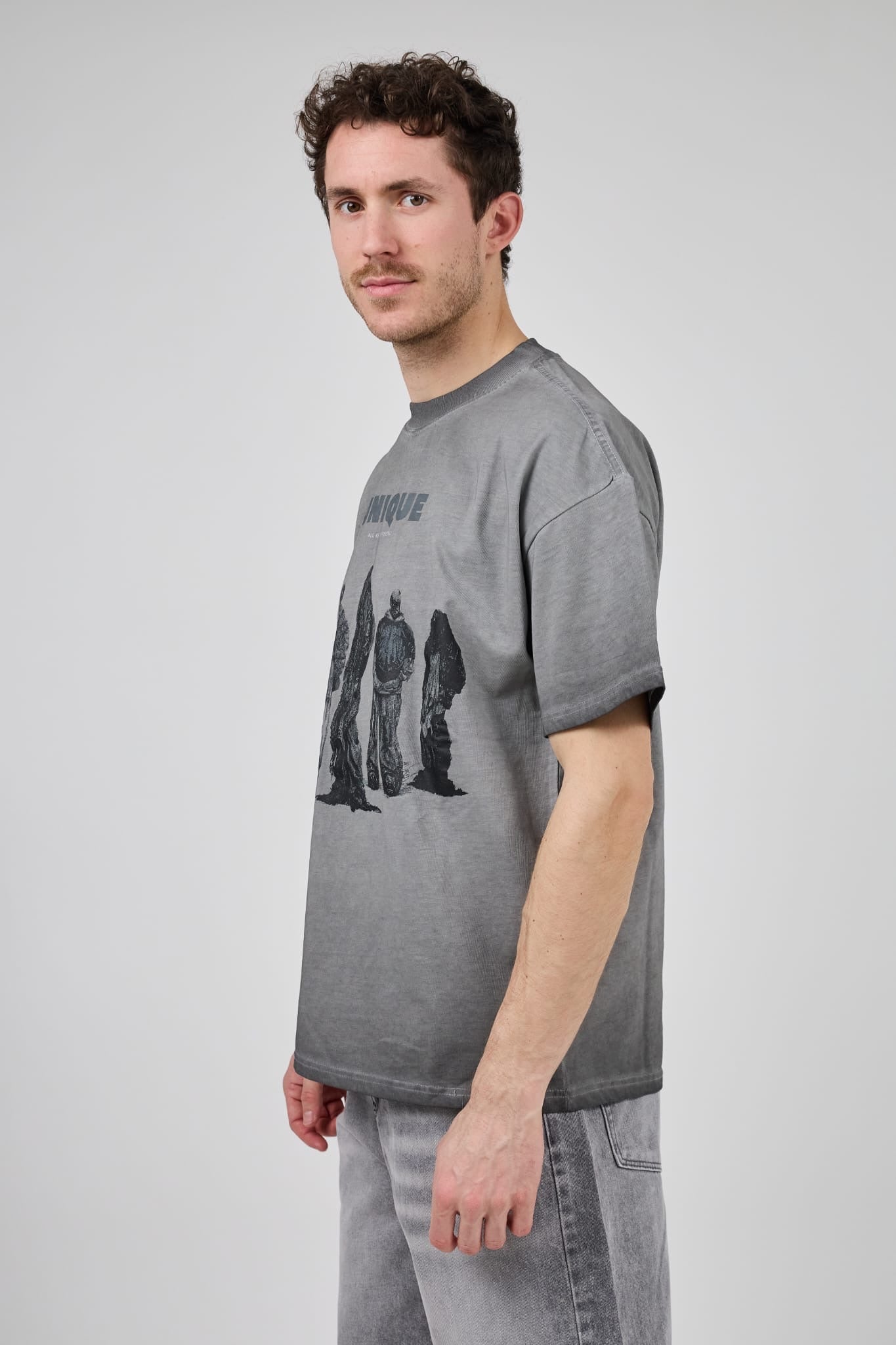 T-shirt Unique donker grijs