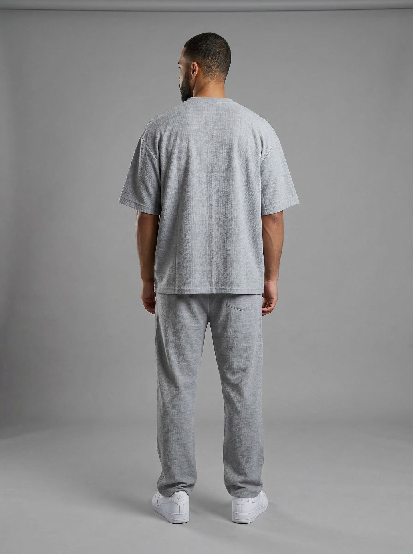 Tweedelige heren set met lange broek lichtblauw