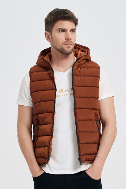 Bodywarmer met capuchon bruin (R)