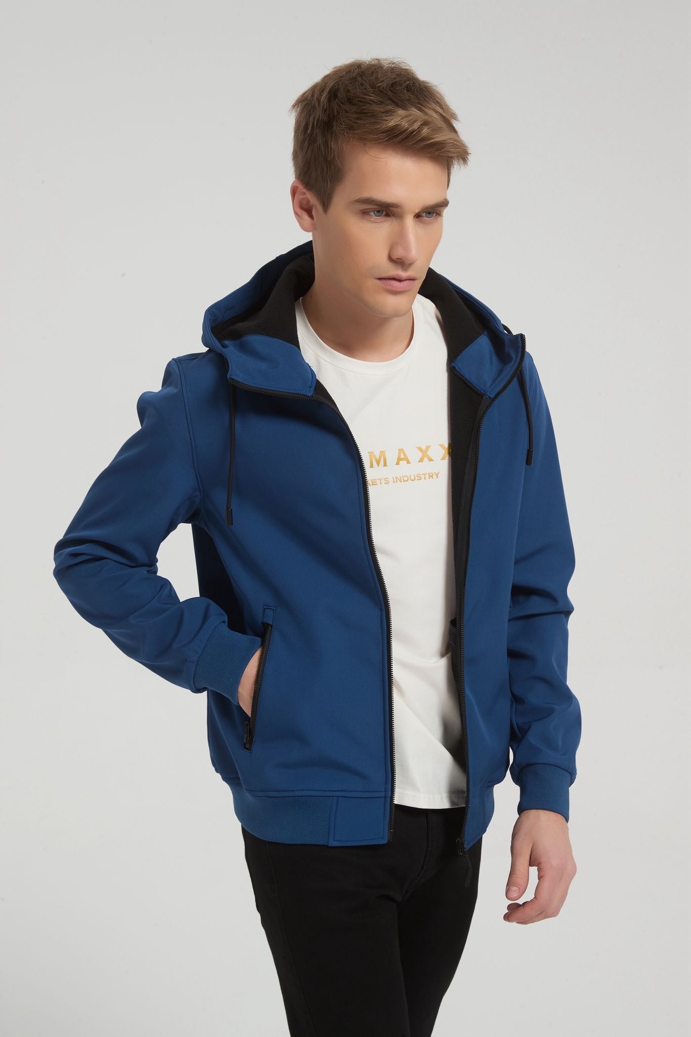 Softshell jas koningsblauw