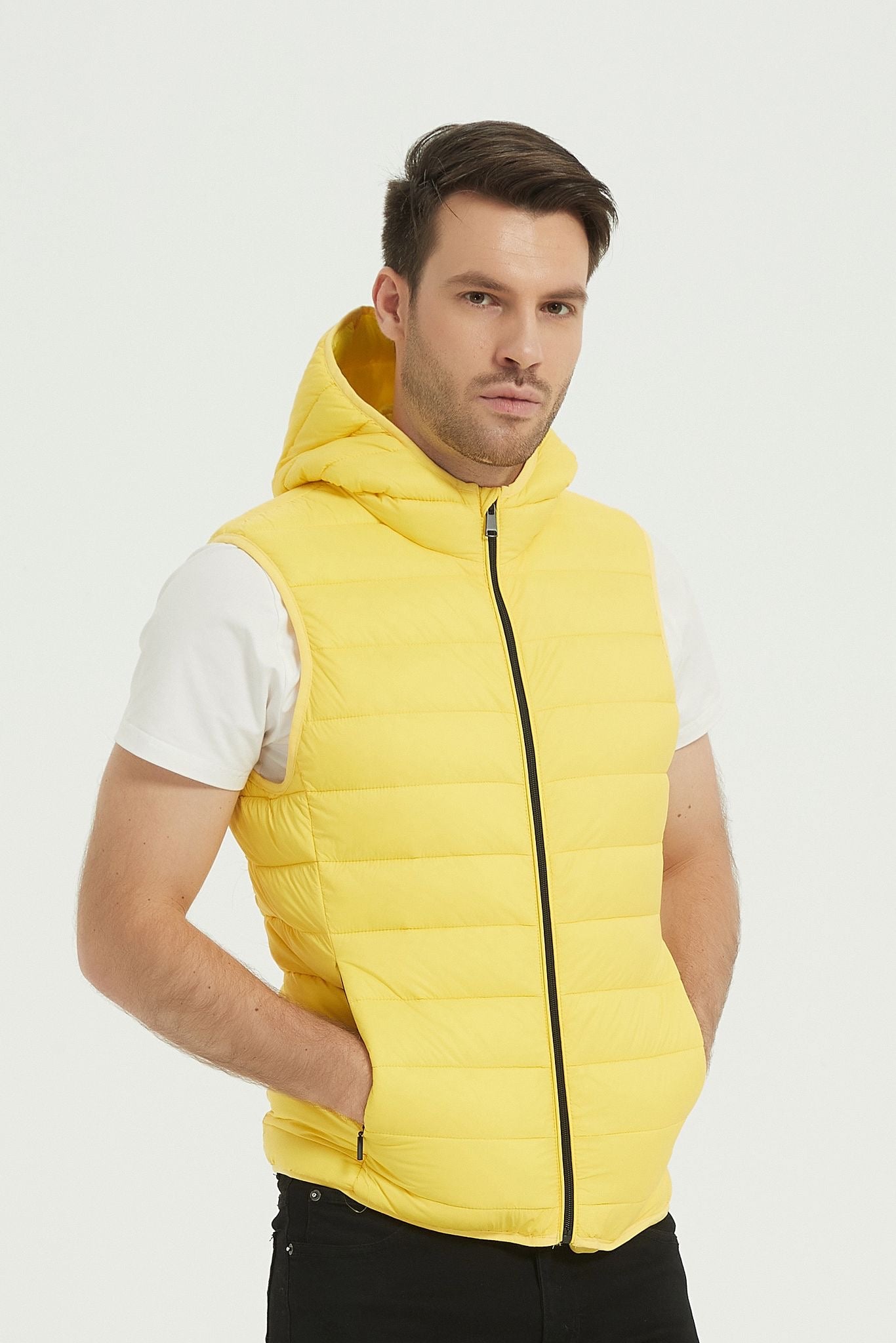 Bodywarmer met capuchon geel (R)