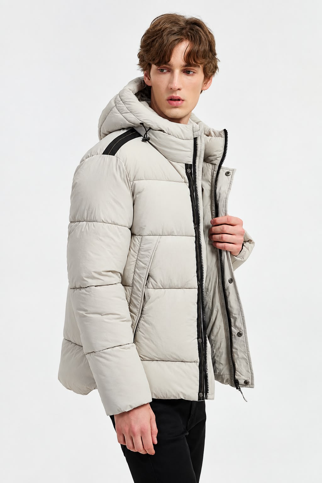 Heren Puffer Jacket Beige