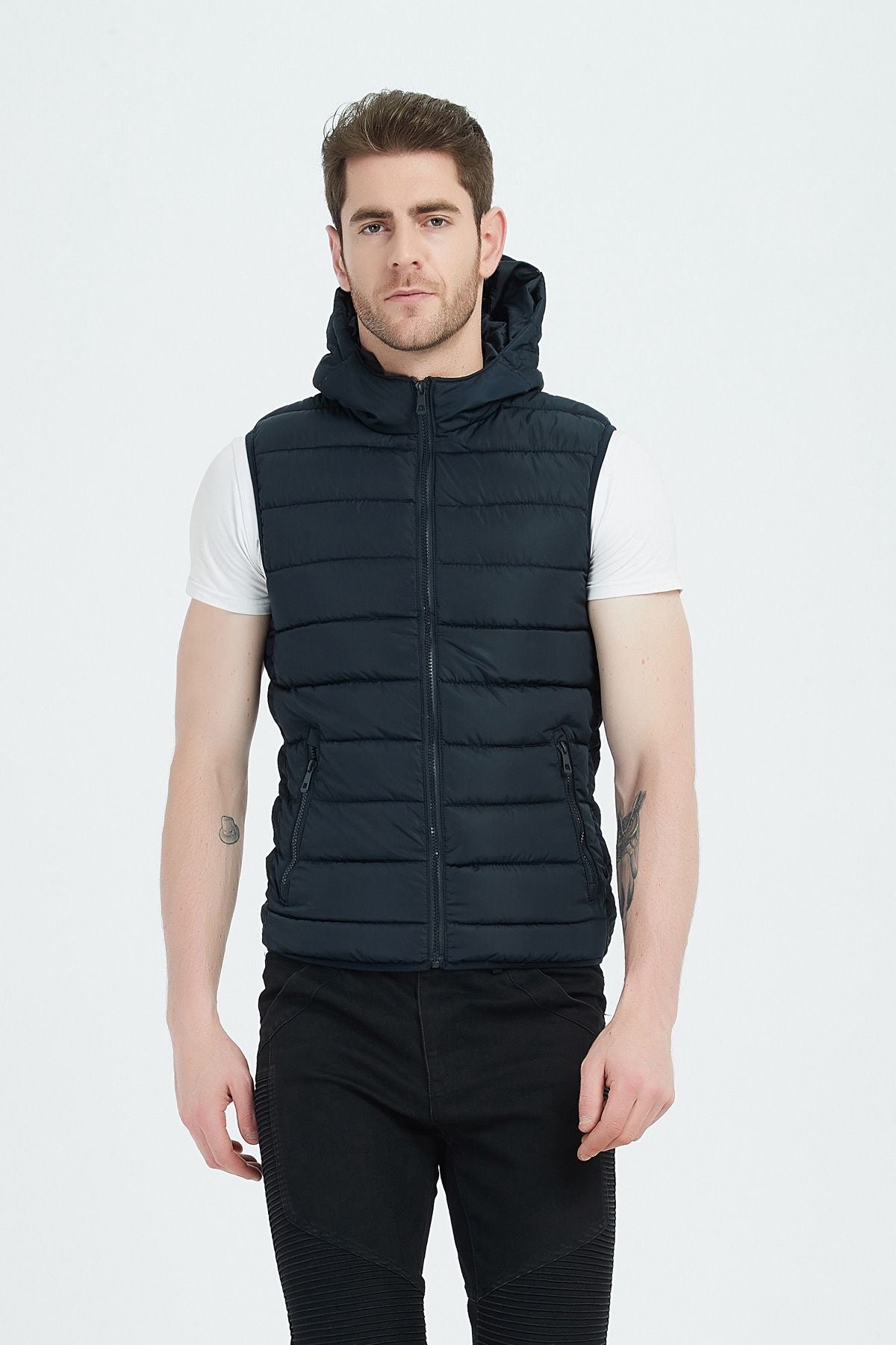 Bodywarmer met capuchon donkerblauw (R)