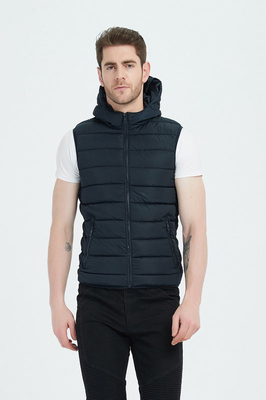 Bodywarmer met capuchon donkerblauw (R)