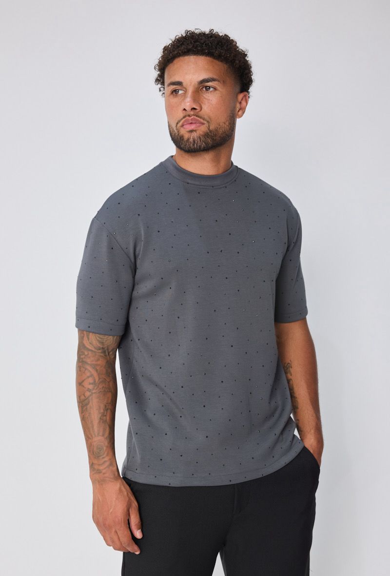 Basic shirt donkergrijs
