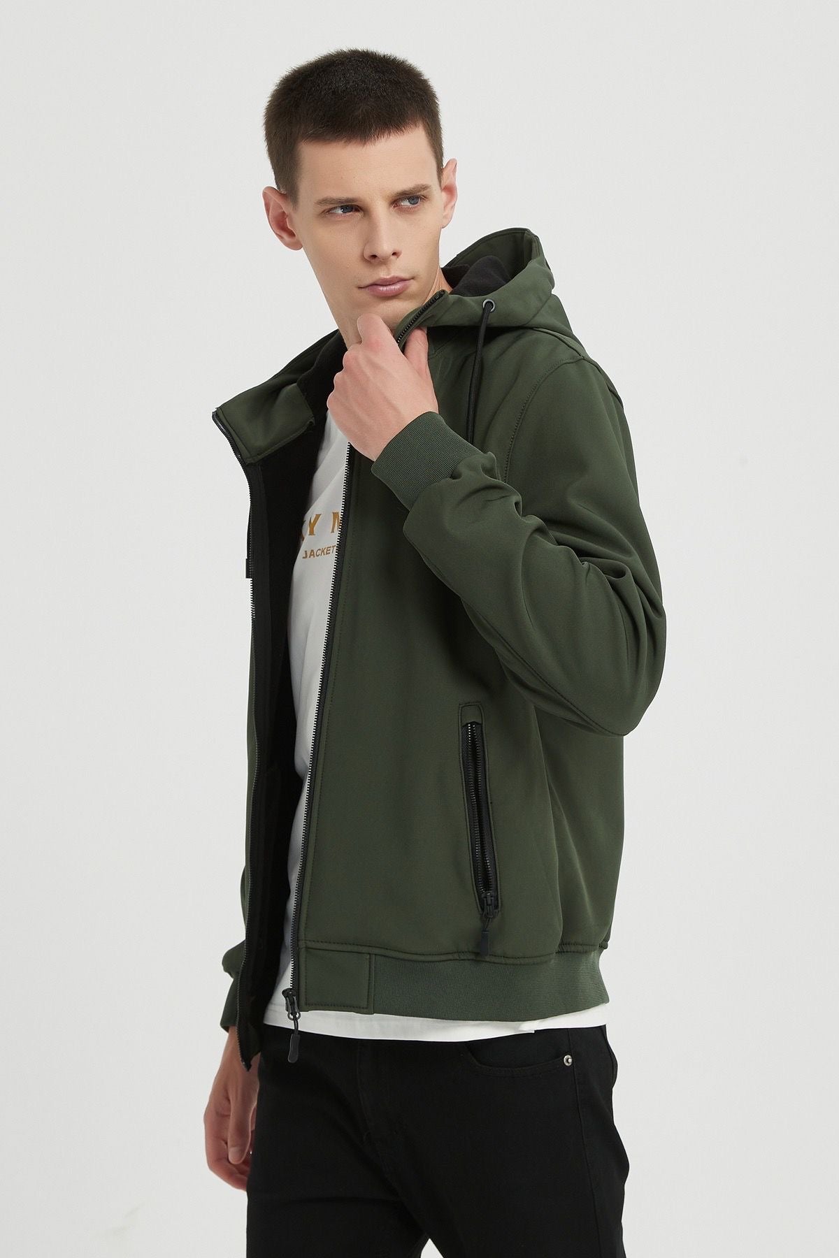 Softshell jas legergroen