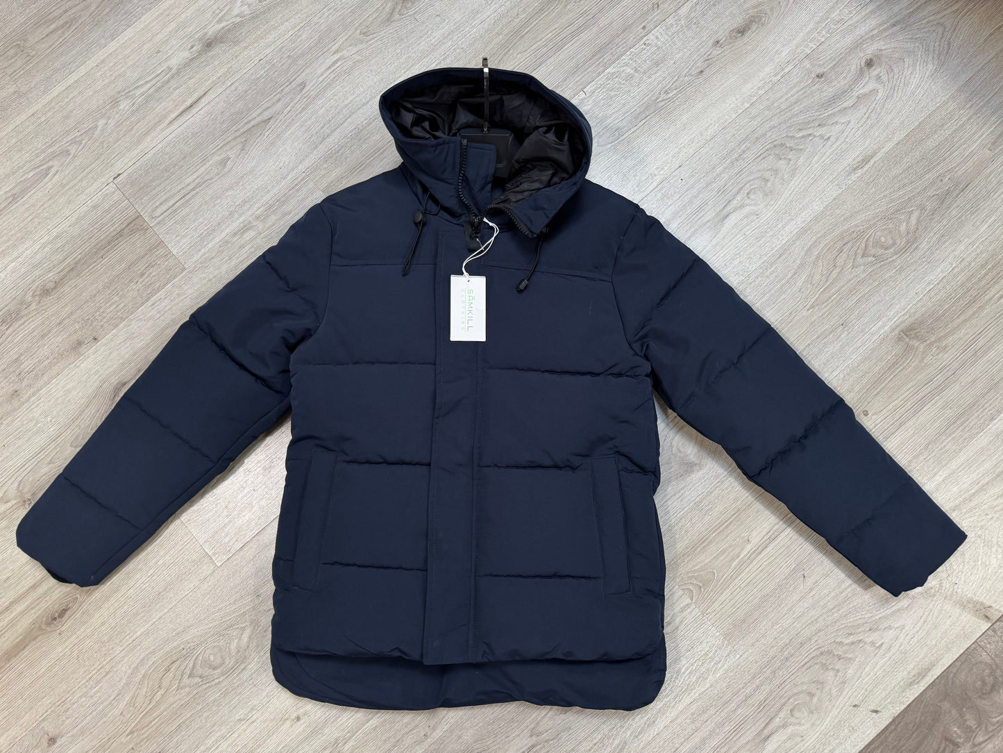 Heren gewatteerde Parka Donkerblauw