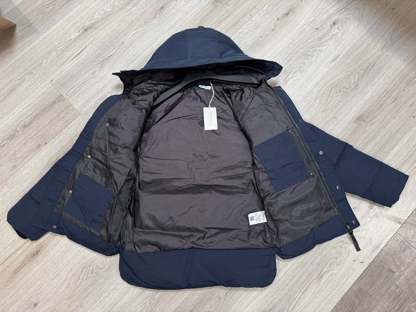 Heren gewatteerde Parka Donkerblauw