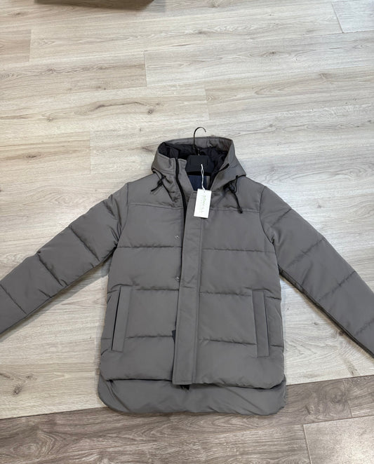 Heren gewatteerde parka Grijs
