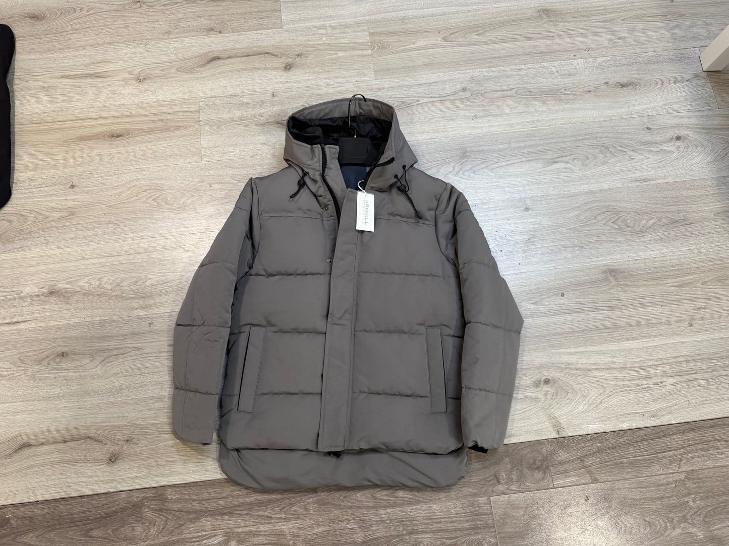 Heren gewatteerde parka Grijs