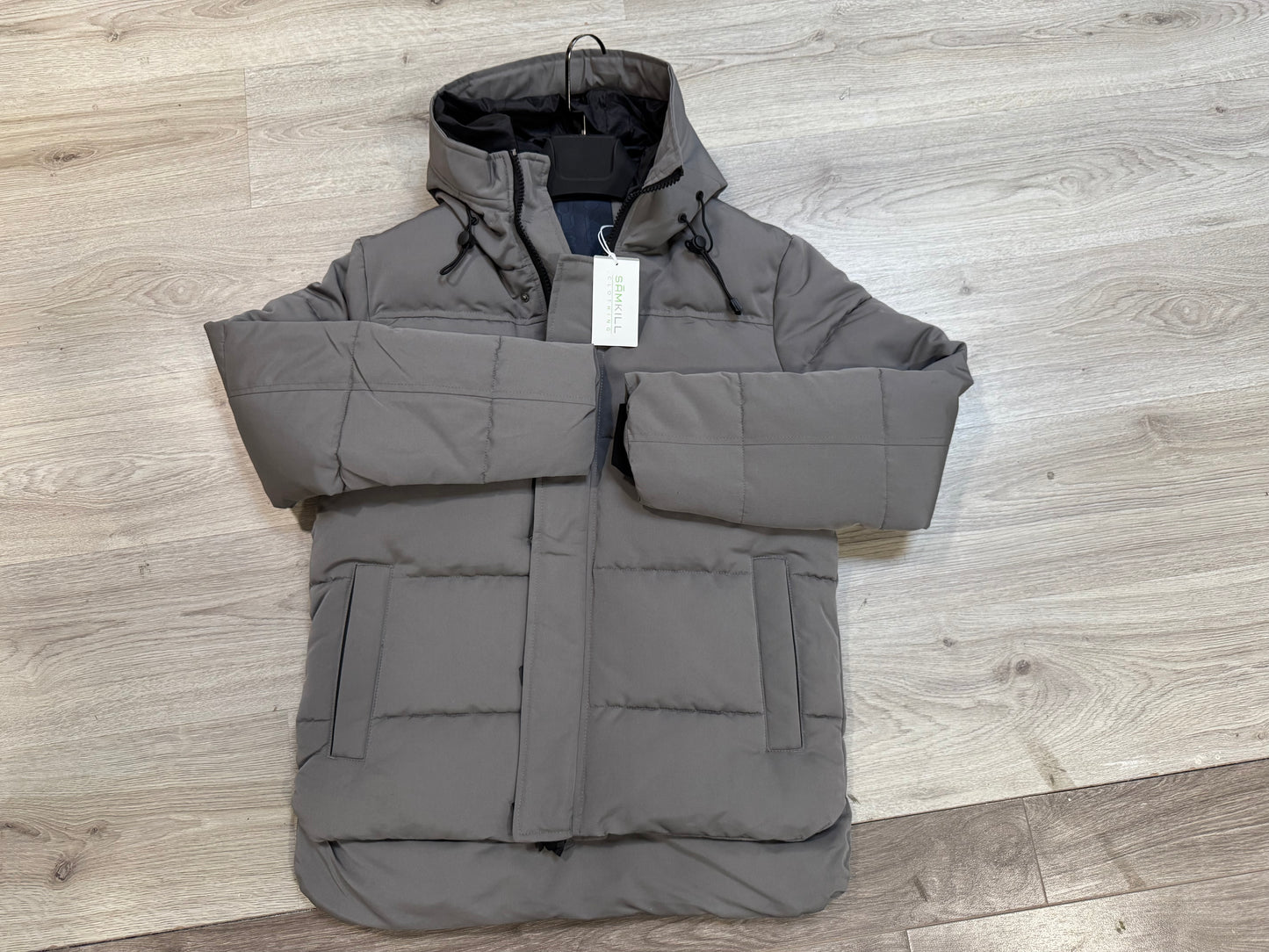 Heren gewatteerde parka Grijs