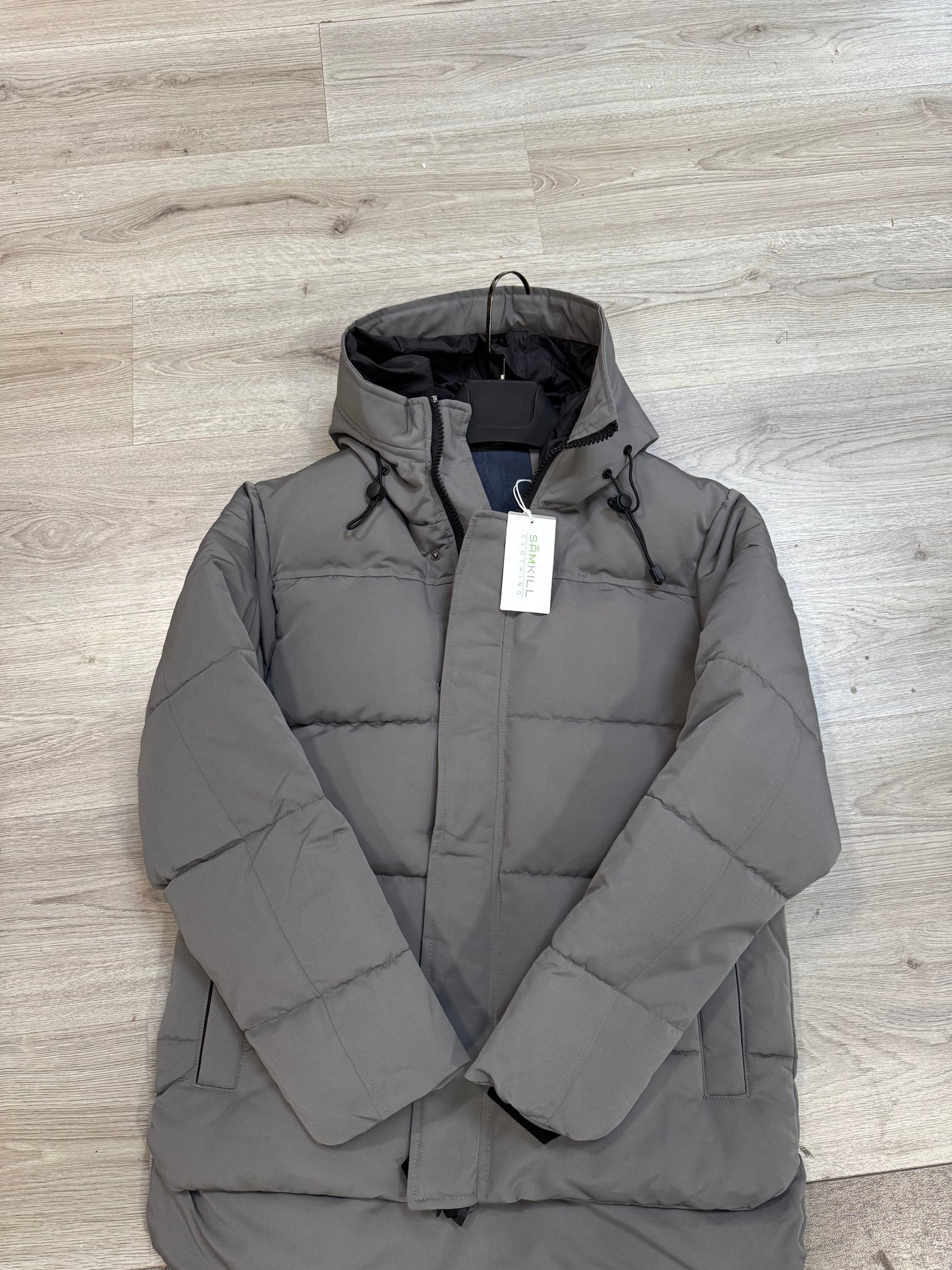 Heren gewatteerde parka Grijs