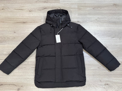 Heren gewatteerde parka Zwart