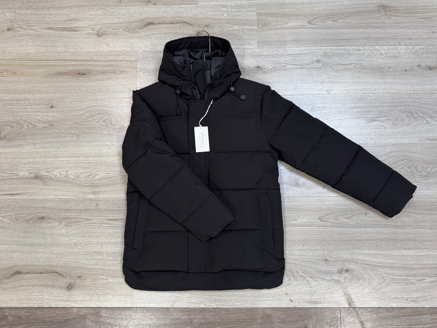 Heren gewatteerde parka Zwart