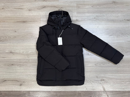 Heren gewatteerde parka Zwart