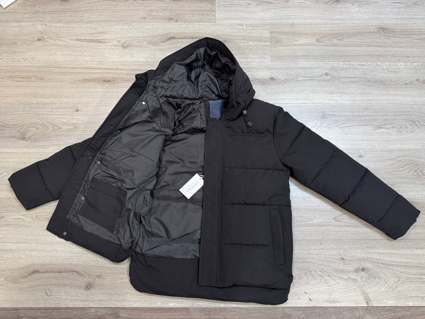 Heren gewatteerde parka Zwart