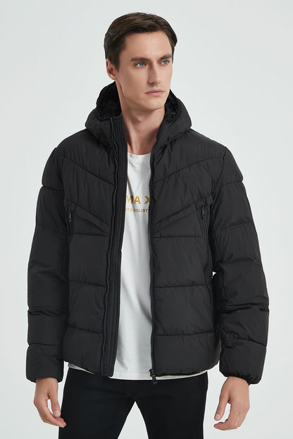 Heren Gewatteerde Pufferjas met Capuchon