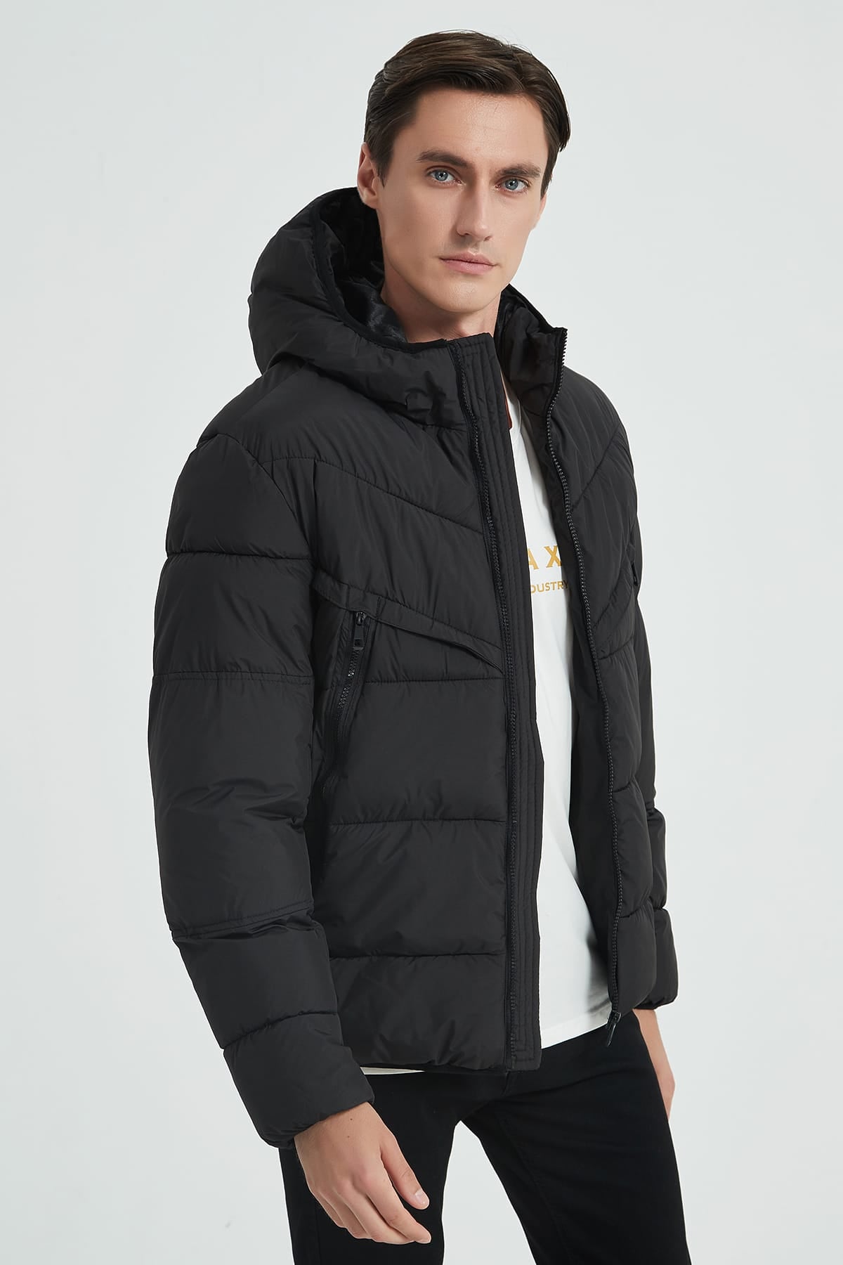 Heren Gewatteerde Pufferjas met Capuchon