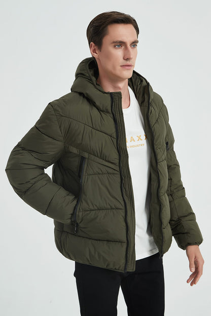 Heren Gewatteerde Pufferjas met Capuchon