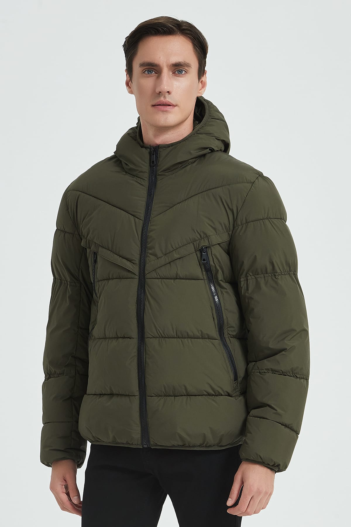 Heren Gewatteerde Pufferjas met Capuchon