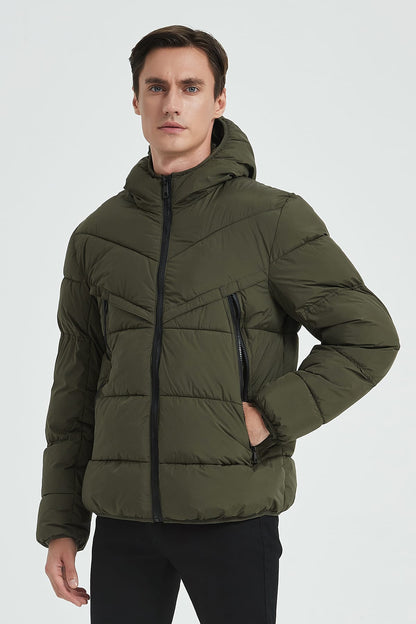 Heren Gewatteerde Pufferjas met Capuchon