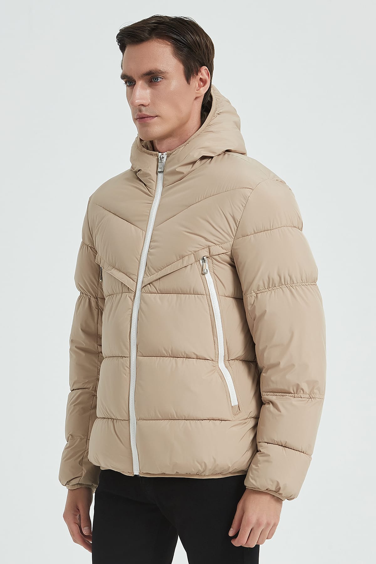 Heren Gewatteerde Pufferjas met Capuchon