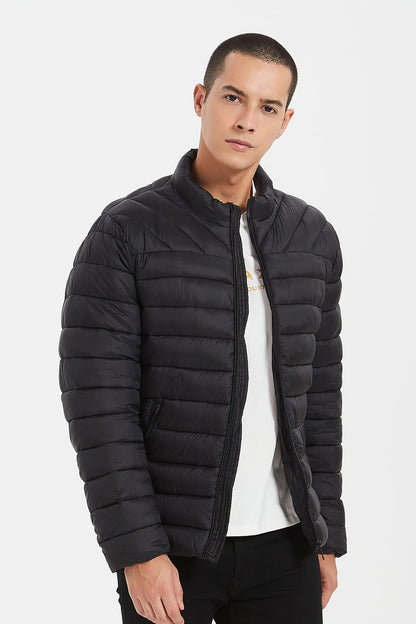 Heren Lichtgewicht Gewatteerde Jas zwart