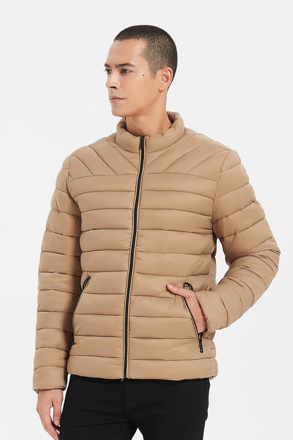 Heren Lichtgewicht Gewatteerde Jas beige