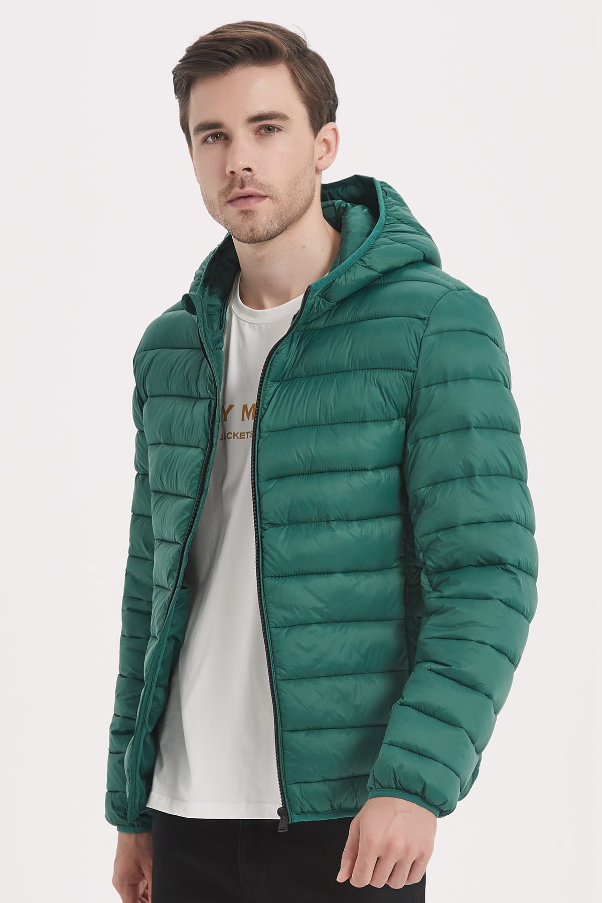 Heren Lichtgewicht Pufferjas met Capuchon