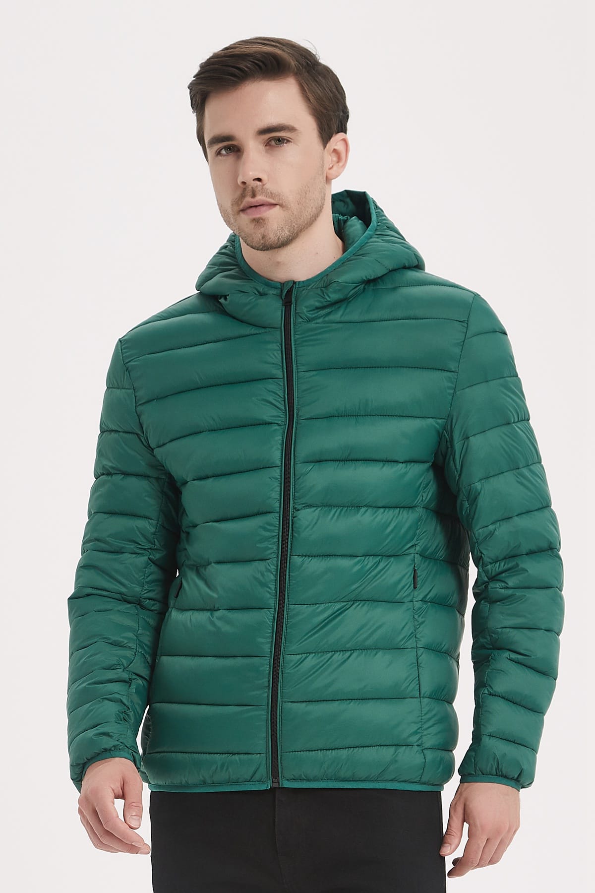 Heren Lichtgewicht Pufferjas met Capuchon