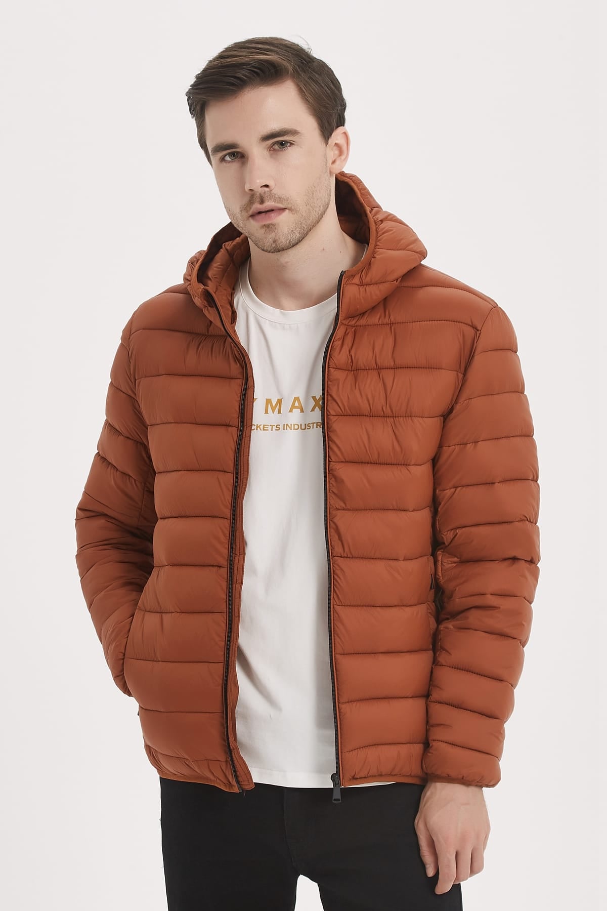 Heren Lichtgewicht Pufferjas met Capuchon