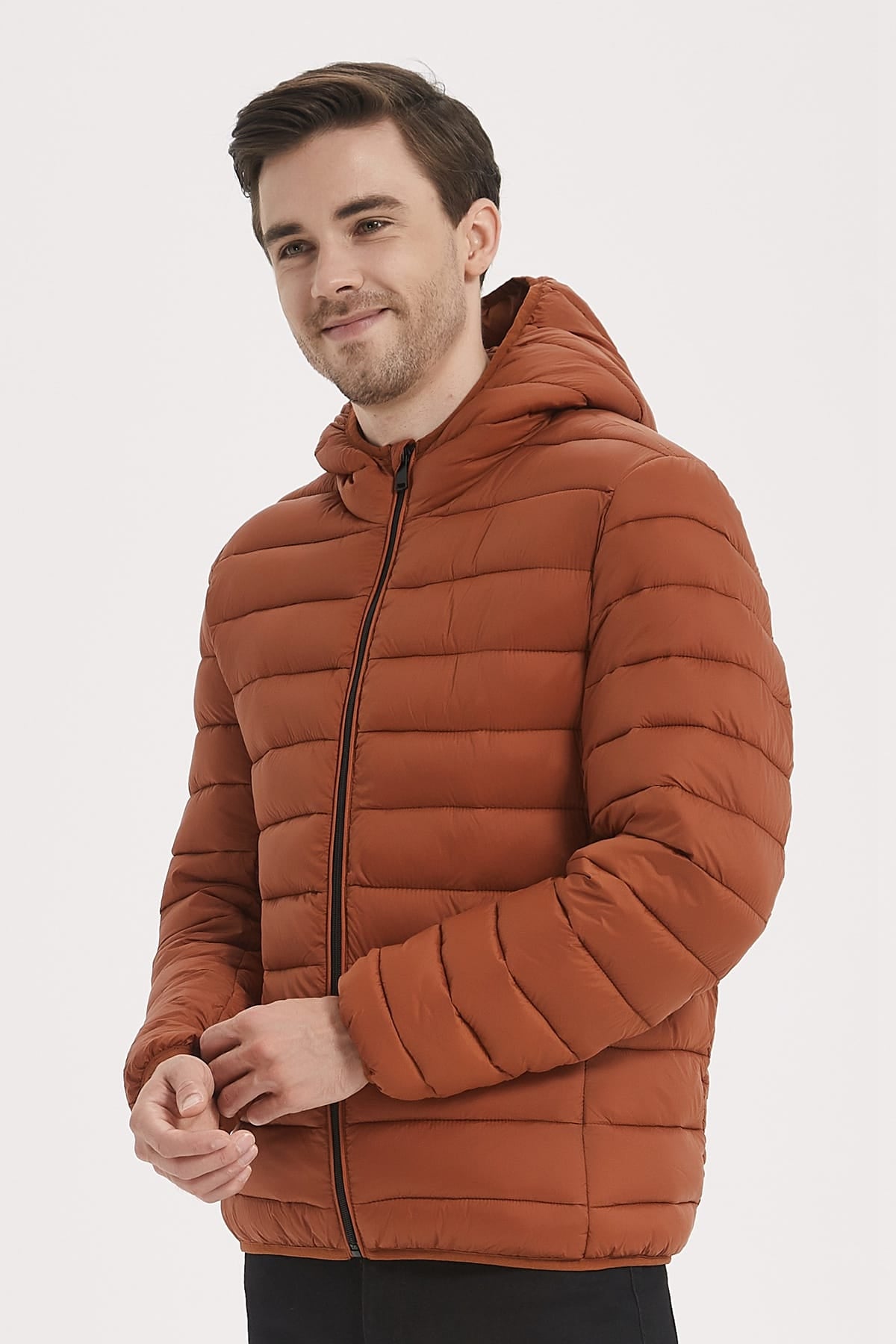 Heren Lichtgewicht Pufferjas met Capuchon