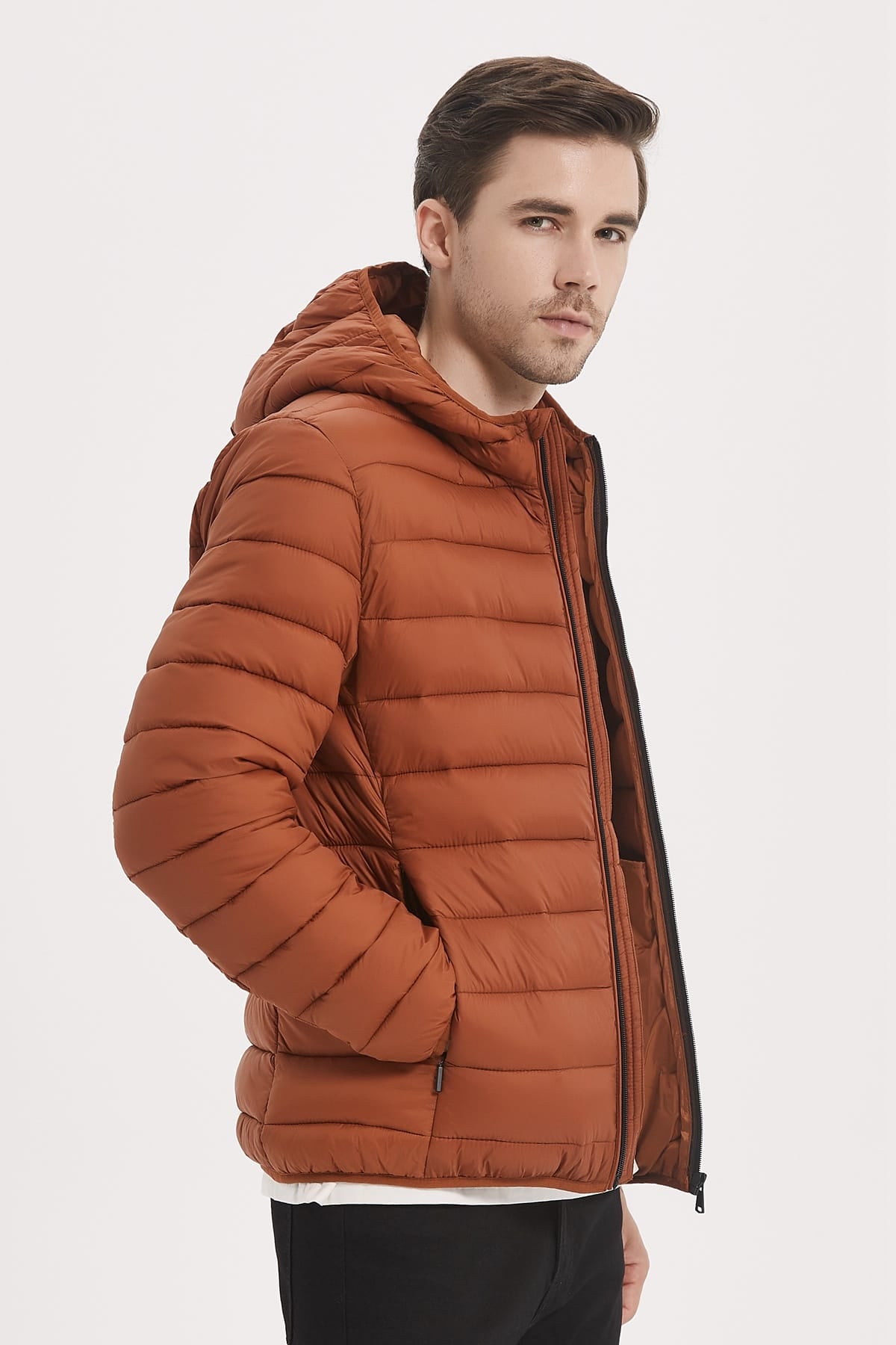 Heren Lichtgewicht Pufferjas met Capuchon