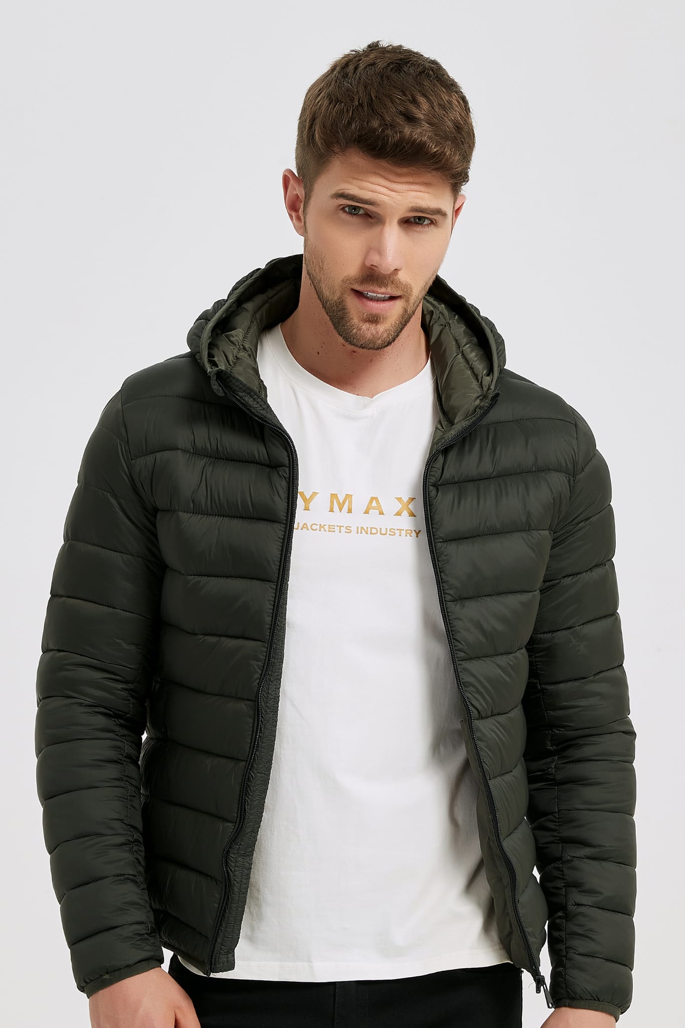 Heren Lichtgewicht Pufferjas met Capuchon