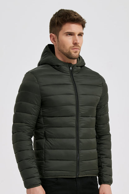 Heren Lichtgewicht Pufferjas met Capuchon